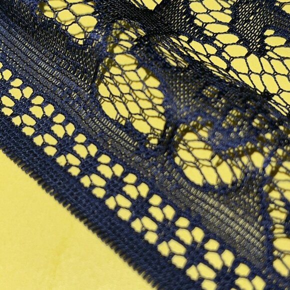 Women's Elegant Floral Lace Shawl Scarf Blue Fringe Clothing Accessory Formal - Picture 13 of 14